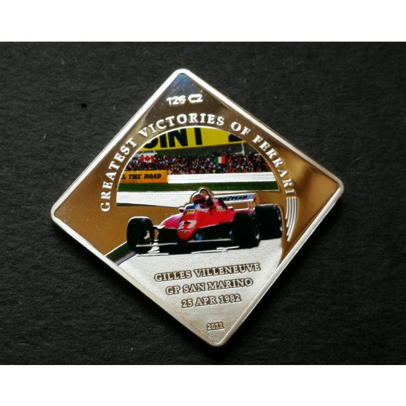 Palau 1 Dollar 2011 Silver Plated, Multicolor Proof,  Ferrari Gilles Villeneuve commemorative coin