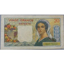 Tahiti Papeete 20 Francs 1963 F+