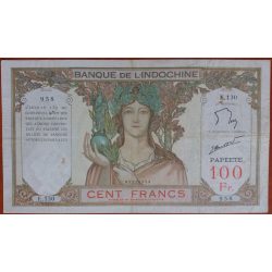 Tahiti, Papeete 100 Francs 1939-65 F+