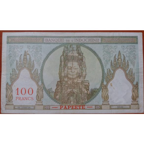 Papeete 100 Francs 1939-65 F+