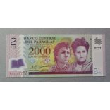 Paraguay 2000 Guaranies 2008 UNC