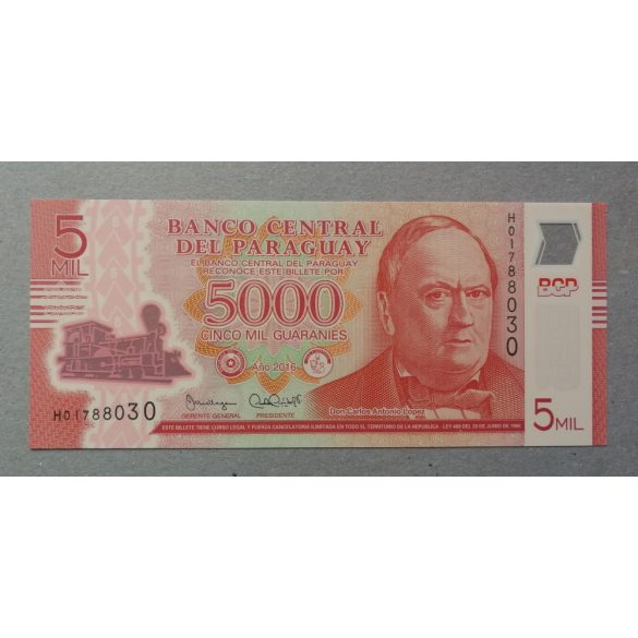 Paraguay 5000 Guaranies 2016 UNC