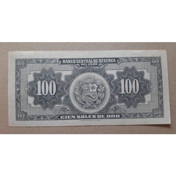 Peru 100 Soles de oro 1964 VF