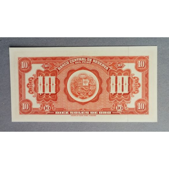 Peru 10 Soles de oro 1965 Unc