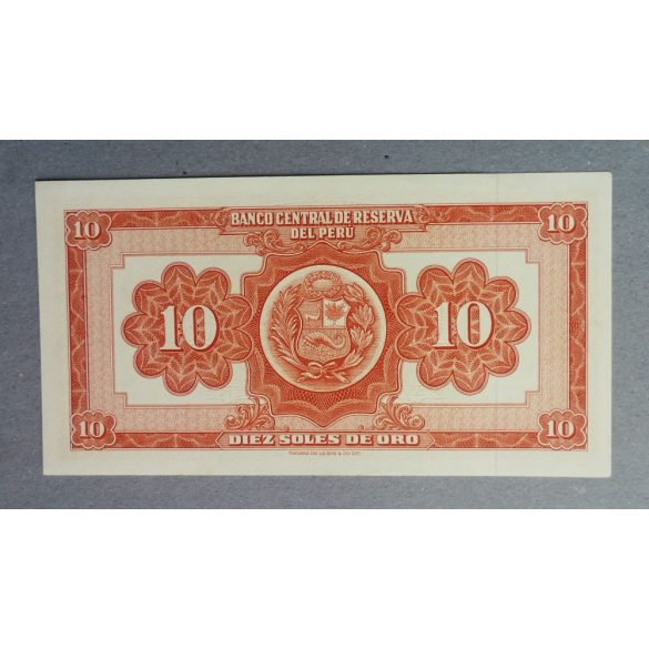 Peru 10 Soles de oro 1966 Unc