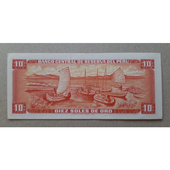 Peru 10 Soles de oro 1969 aUNC+