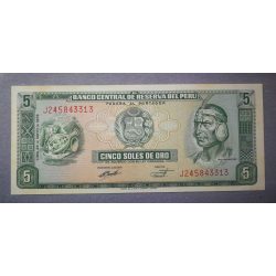 Peru 5 Soles de oro 1973 Unc-