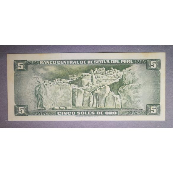 Peru 5 Soles de oro 1973 Unc-