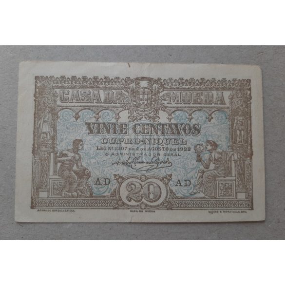 Portugal 20 Centavos 1922 VF