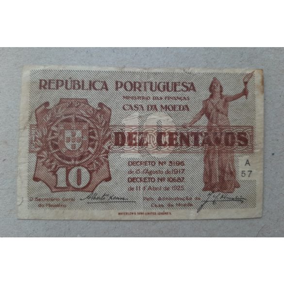 Portugal 10 Centavos 1925 F