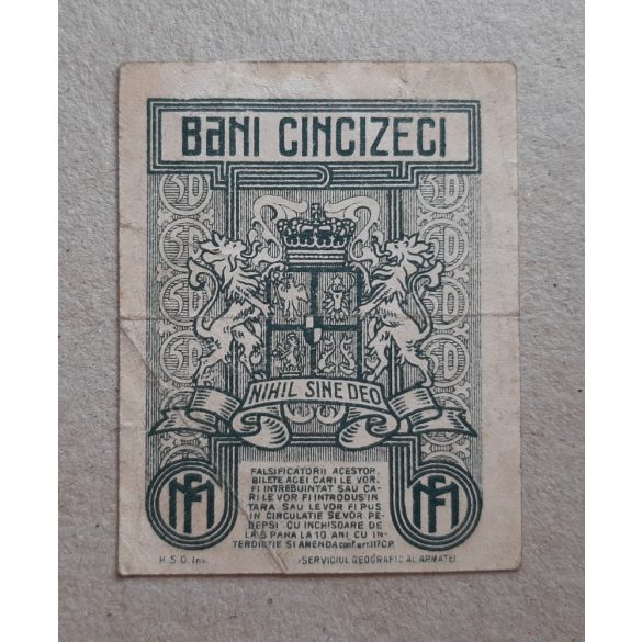 Románia 50 Bani 1917 F+