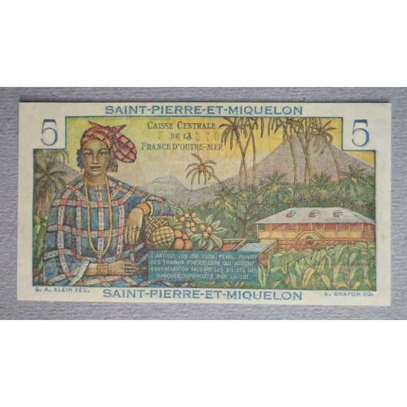 Saint Pierre and Miquelon 5 Francs 1947 Unc-