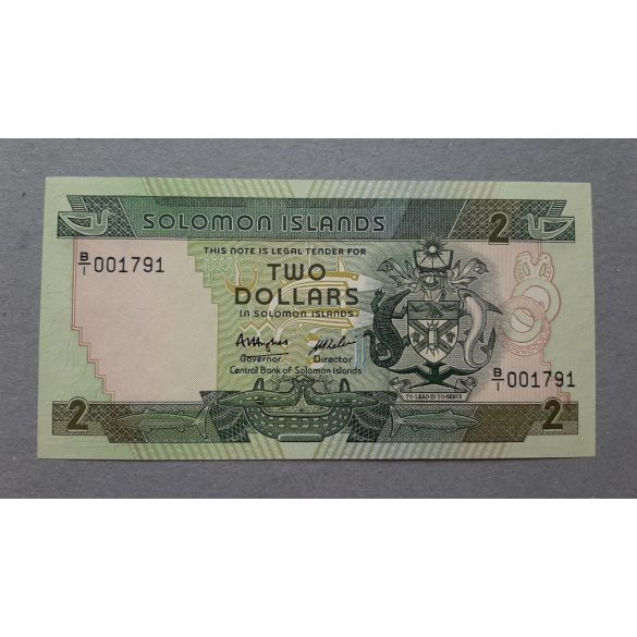 Solomon Islands 2 Dollars 1986 UNC