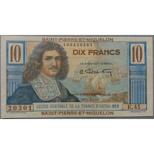Sant Pierre és Miquelon 10 Francs 1950-60 UNC