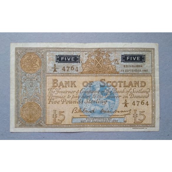 Scotland 5 Pounds Sterling 1961 F