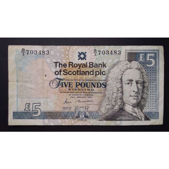 Skócia 5 Pounds Sterling 1990 F 