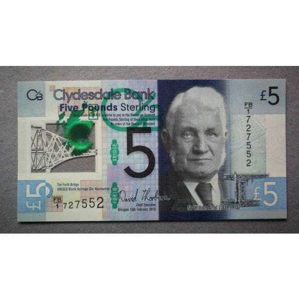 Scotland 5 Pounds 2015 UNC