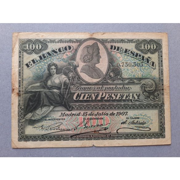 Spain 100 Pesetas 1907 F-