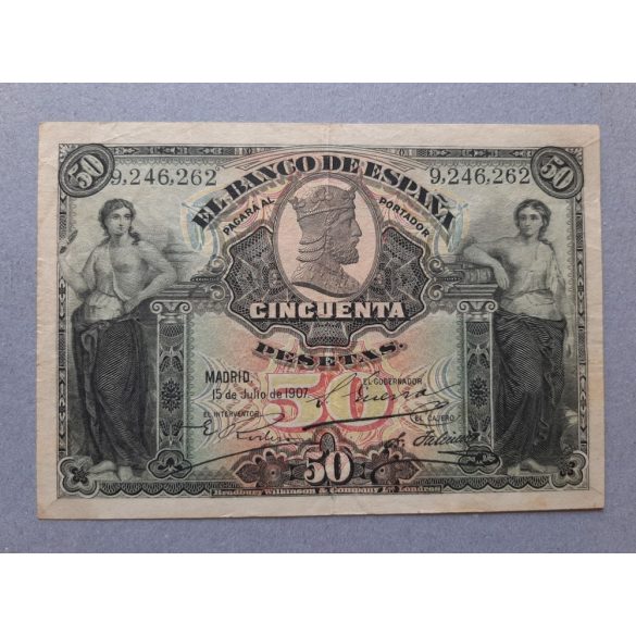 Spain 50 Pesetas 1907 F+