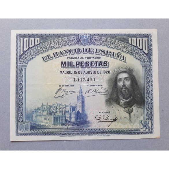 Spanyolország 1000 Pesetas 1928 XF-