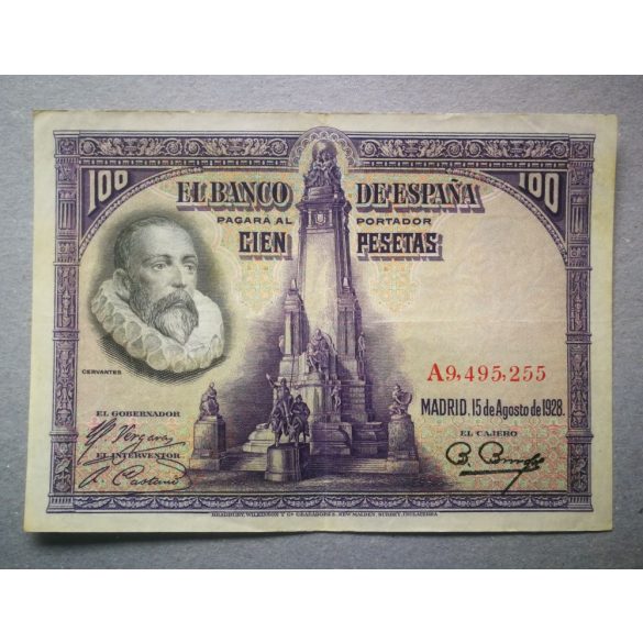 Spanyolország 100 Pesetas 1928 VF