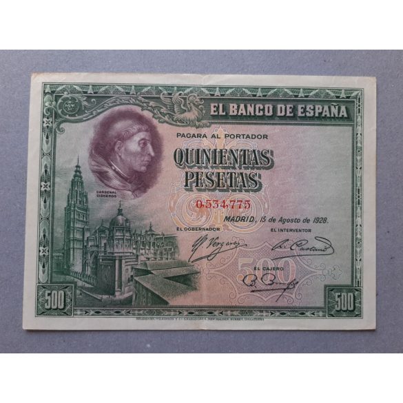 Spanyolország 500 Pesetas 1928 XF