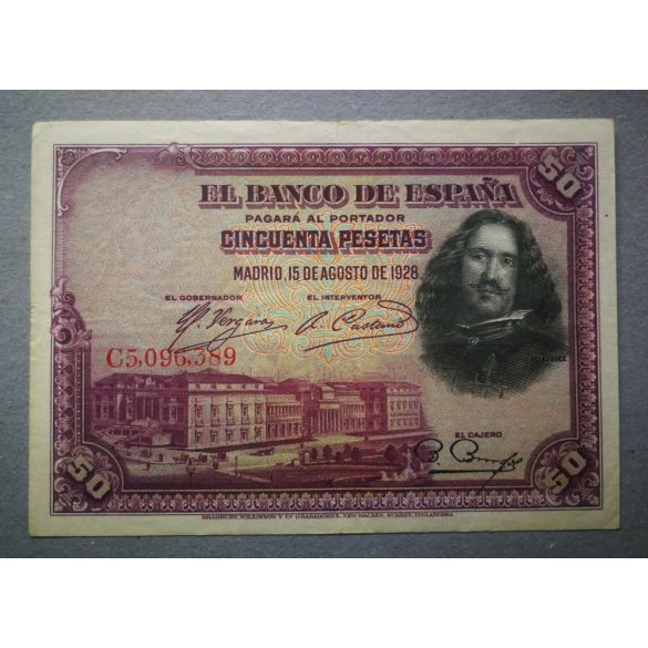 Spanyolország 50 Pesetas 1928 VF+