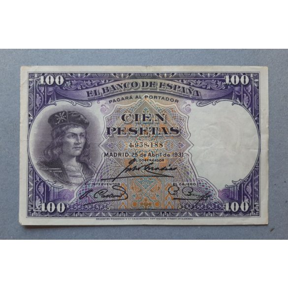 Spanyolország 100 Pesetas 1931 VF