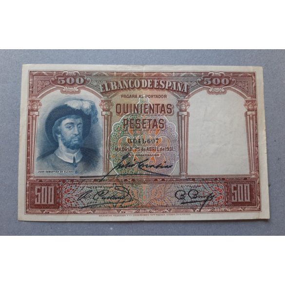 Spanyolország 500 Pesetas 1931 XF-