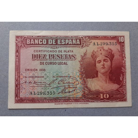 Spain 10 Pesetas 1935 XF-