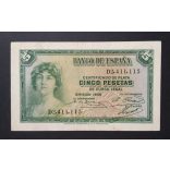 Spain 5 Pesetas 1935 XF-