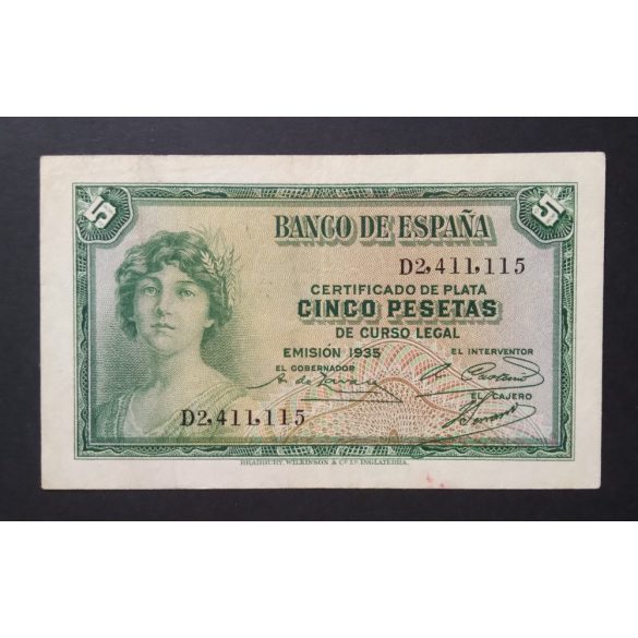 Spain 5 Pesetas 1935 XF-