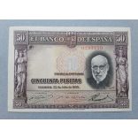 Spain 50 Pesetas 1935 XF