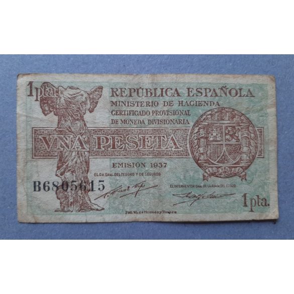 Spain 1 Peseta 1937 F