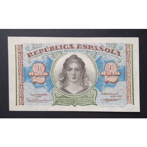 Spanyolország 2 Pesetas 1938 Unc 