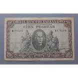 Spain 100 Pesetas 1940 F