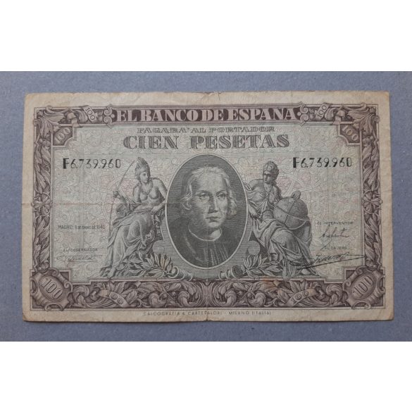 Spain 100 Pesetas 1940 F