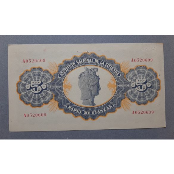 Spanyolország polgárháború 5 Pesetas 1940 XF