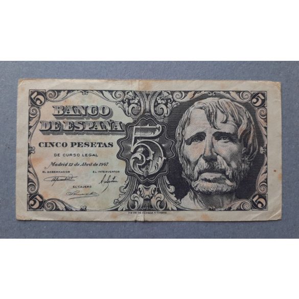 Spanyolország 5 Pesetas 1947 F