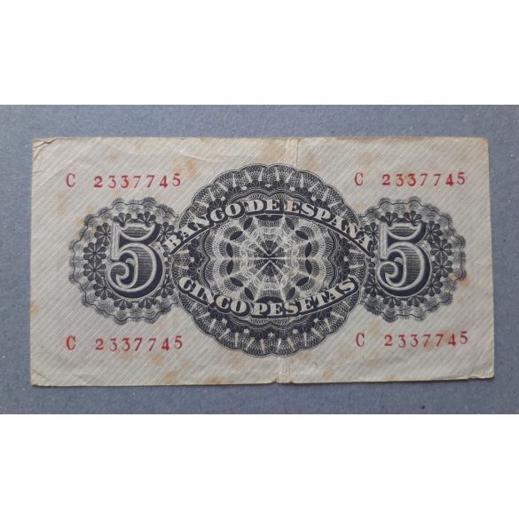 Spain 5 Pesetas 1947 F