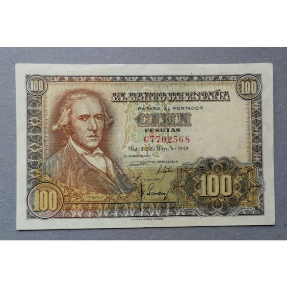 Spanyolország 100 Pesetas 1948 VF+