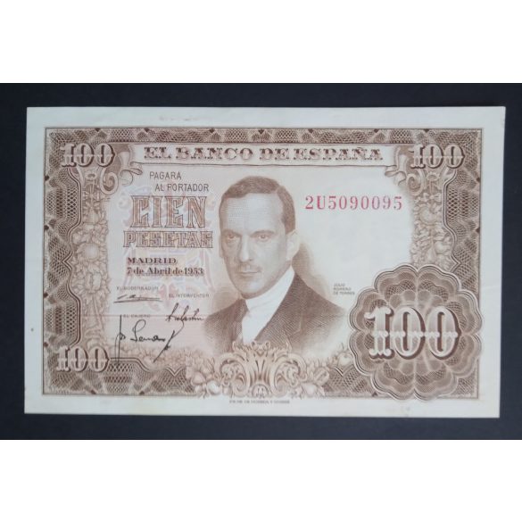 Spanyolország 100 Pesetas 1953 XF+