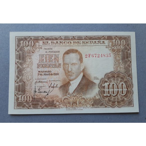 Spanyolország 100 Pesetas 1953 XF+