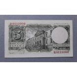 Spain 5 Pesetas 1954 UNC