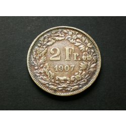 Svájc 2 Franc 1907 9,8 g ezüst