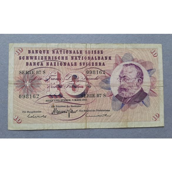 Switzerland 10 Francs 1973 F