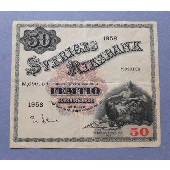 Svédország 50 Kronor 1958 F+