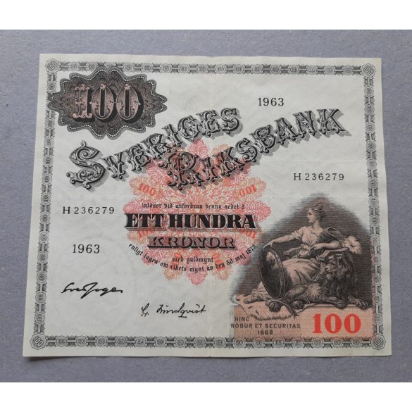 Svédország 100 Kronor 1963 XF