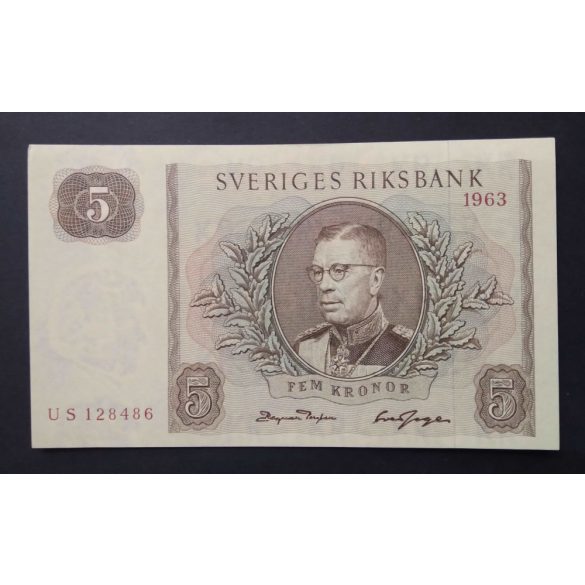 Svédország 5 Kronor 1963 Unc-