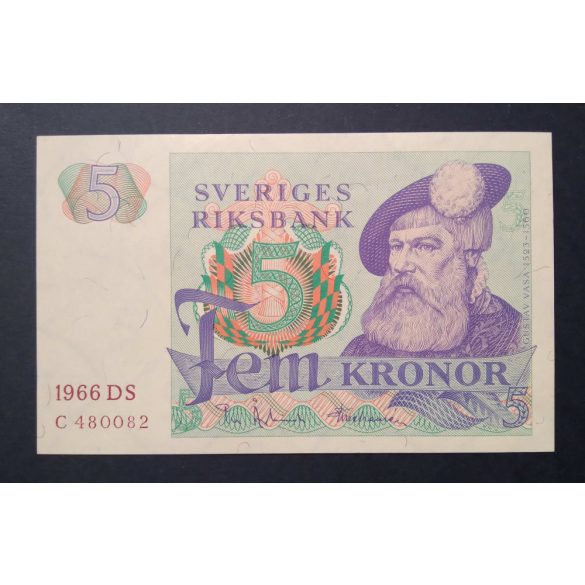 Svédország 5 Kronor 1966 Unc